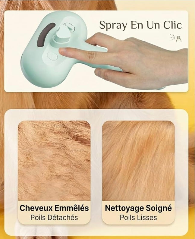 Brosse VapoPattes™ (Vapeur 3-en-1) pour chats et chiens
